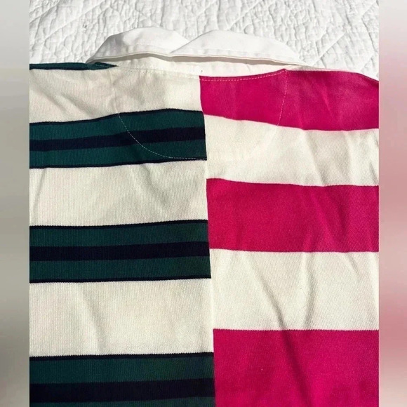Vineyard Vines Polo Shirt Girls Rugby Pink Green Long Sleeve NWT Size XL - Picture 11 of 11